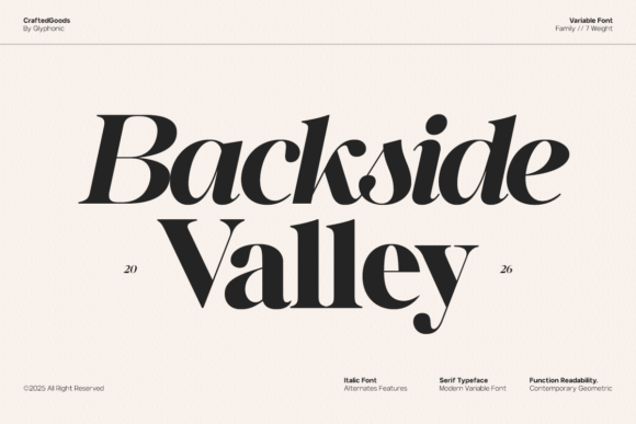 Gc Backside Valley: A Modern Serif Font for Crafters